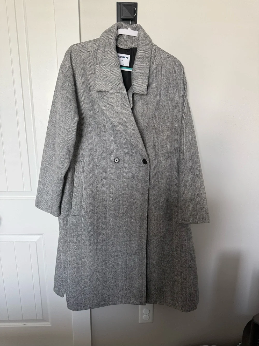Old Navy Gray Double-Breasted Coat - Picture 1 of 3